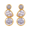 Wholesale Geometric Water Drops Inlaid Zircon 316L Stainless Steel Earrings 18K Gold Antiallergy Electroplated For Women