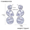 Wholesale Geometric Water Drops Inlaid Zircon 316L Stainless Steel Earrings 18K Gold Antiallergy Electroplated For Women