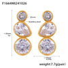 Wholesale Geometric Water Drops Inlaid Zircon 316L Stainless Steel Earrings 18K Gold Antiallergy Electroplated For Women
