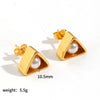 Wholesale Geometric Wave Design Diamond Stainless Steel Earrings For Women