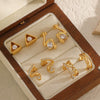 Wholesale Geometric Wave Design Diamond Stainless Steel Earrings For Women