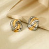 Wholesale Geometric Wave 18K Gold Plated Stainless Steel Earrings For Women