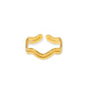 Wholesale Geometric Wave Open Ring For Women Stainless Steel With Electroplating