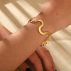 Wholesale Geometric Wavy Pattern Stainless Steel 18K Gold Plated Polished Jewelry Set For Women Necklace Bracelet