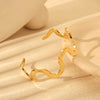 Wholesale Geometric Wavy Pattern Stainless Steel 18K Gold Plated Polished Jewelry Set For Women Necklace Bracelet