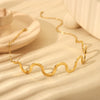 Wholesale Geometric Wavy Pattern Stainless Steel 18K Gold Plated Polished Jewelry Set For Women Necklace Bracelet