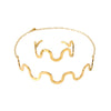Wholesale Geometric Wavy Pattern Stainless Steel 18K Gold Plated Polished Jewelry Set For Women Necklace Bracelet