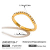 Wholesale Geometric White Zircon Stainless Steel Electroplated Ring Jewelry For Women