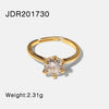Wholesale Geometric White Zircon Stainless Steel Electroplated Ring Jewelry For Women