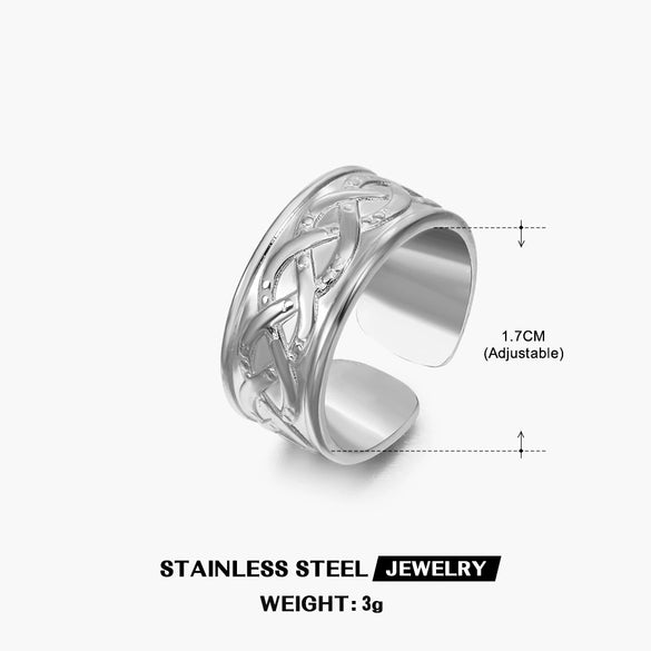 Wholesale Geometric Wide Ring For Women Stainless Steel 18K Goldplated
