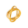 Wholesale Geometric Winding Hollow Cross Line Ring Titanium Steel 18K Gold Electroplated Jewelry For Women