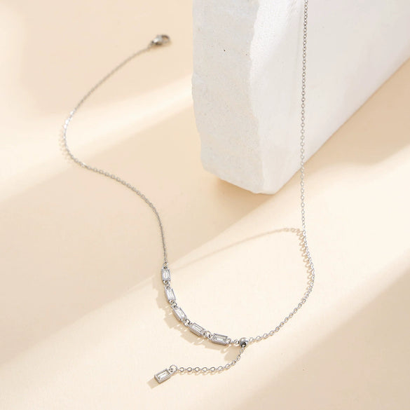 Wholesale Geometric Yshaped Electroplated Calendering Chain Pendant Necklace For Women
