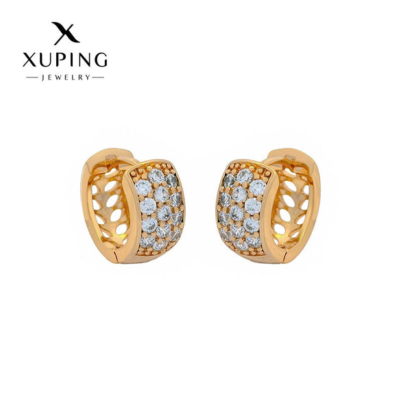 Wholesale Geometric Zircon Earrings Copper Alloy Electroplated For Women