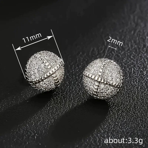 Wholesale Geometric Zircon Inlay Copper Earrings Unisex Fashion