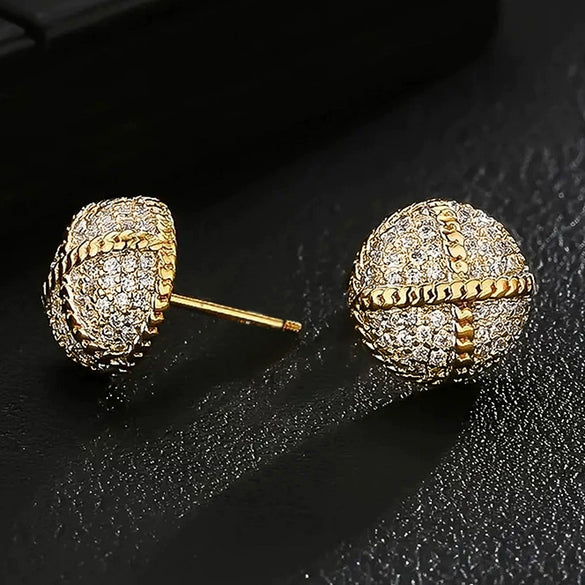 Wholesale Geometric Zircon Inlay Copper Earrings Unisex Fashion