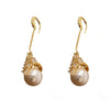 Wholesale Geometric Zircon Pearl Gold Electroplated Women's Ear Hook Earrings