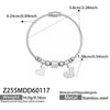 Wholesale Geometric Zircon Pendant Bracelet Set Stainless Steel Gold Plated