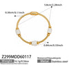 Wholesale Geometric Zircon Pendant Bracelet Set Stainless Steel Gold Plated