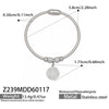 Wholesale Geometric Zircon Pendant Bracelet Set Stainless Steel Gold Plated
