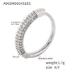 Wholesale Geometric Zircon Ring Stainless Steel 18K Gold Plated Jewelry For Women