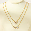 Wholesale Geometric Zircon Stainless Steel 18K Gold Plated Necklace For Women