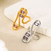Wholesale Geometric Zircon Stainless Steel 18K Gold Plated Ring For Women