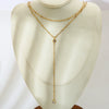 Wholesale Geometric Zircon Yshaped Stainless Steel Doublelayer 18K Gold Plated Necklace For Women