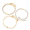 Wholesale Geometric Zirconencrusted Goldplated Stainless Steel Anklet For Women