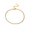 Wholesale Geometric Zirconencrusted Goldplated Stainless Steel Anklet For Women