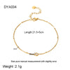 Wholesale Geometric Zirconencrusted Goldplated Stainless Steel Anklet For Women