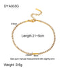 Wholesale Geometric Zirconencrusted Goldplated Stainless Steel Anklet For Women