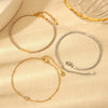 Wholesale Geometric Zirconencrusted Goldplated Stainless Steel Anklet For Women