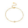 Wholesale Geometric Zirconencrusted Goldplated Stainless Steel Anklet For Women