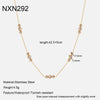 Wholesale Geometric Zirconinlaid Circular Splicing Pendant Stainless Steel Necklace With 18K Gold Plating For Women