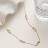 Wholesale Geometric Zirconinlaid Circular Splicing Pendant Stainless Steel Necklace With 18K Gold Plating For Women