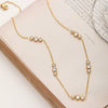 Wholesale Geometric Zirconinlaid Circular Splicing Pendant Stainless Steel Necklace With 18K Gold Plating For Women