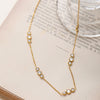 Wholesale Geometric Zirconinlaid Circular Splicing Pendant Stainless Steel Necklace With 18K Gold Plating For Women
