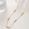 Wholesale Geometric Zirconinlaid Circular Splicing Pendant Stainless Steel Necklace With 18K Gold Plating For Women