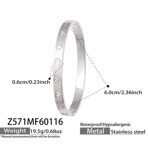 Wholesale Geometric Zirconinlaid Stainless Steel 18K Gold Plated Bracelet Set Accessories