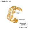 Wholesale Ginkgo Leaf Stainless Steel Bracelet With Hollow Opening Exaggerated Design And 18K Gold Plated Electroplating For Women