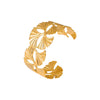 Wholesale Ginkgo Leaf Stainless Steel Bracelet With Hollow Opening Exaggerated Design And 18K Gold Plated Electroplating For Women