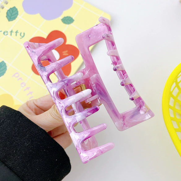 Wholesale Girl Hair Clip Hair Accessories Marble Pattern Plastic Resin Handmade