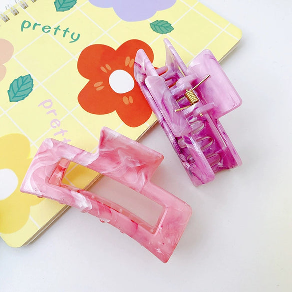 Wholesale Girl Hair Clip Hair Accessories Marble Pattern Plastic Resin Handmade