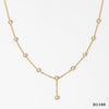 Wholesale Girl Jewelry Zircon Pendant Necklace Stainless Steel Geometric Style Electroplated