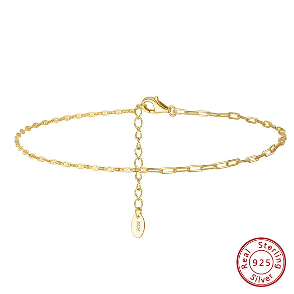 Wholesale Girls Casual S925 Sterling Silver Geometric Anklet