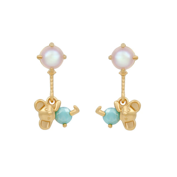 Wholesale Girls Cute Fruit Style Zircon Earrings Made Of Environmental Protection Copper With 925 Silver Needle And Real Gold Plating
