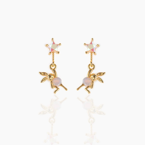 Wholesale Girls Cute Fruit Style Zircon Earrings Made Of Environmental Protection Copper With 925 Silver Needle And Real Gold Plating