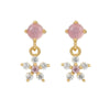 Wholesale Girls Cute Fruit Style Zircon Earrings Made Of Environmental Protection Copper With 925 Silver Needle And Real Gold Plating