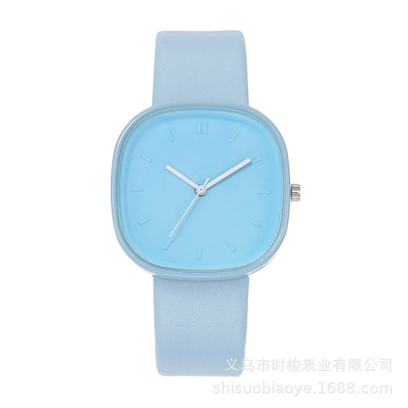 Wholesale Girls' Fashionable Square Alloy And Imitation Leather Quartz Watch In Minimalist Style