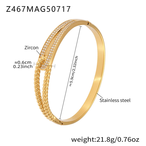 Wholesale Girls Highend 316L Stainless Steel Electroplated Zircon Diamond Bracelet With Mystery Starry And Geometric Style